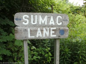 Sumac Lane trail sign at the Kent Park Arboretum in Webster, NY