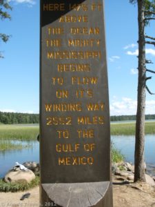 Sign at the Headwaters of the Mississippi, Itasca State Park, Minnesota