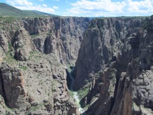 Black Canyon of the Gunnison and the Gunnison River from the Chasm View Trail on the North Rim of the canyon, Black Canyon of the Gunnison National Park, Colorado