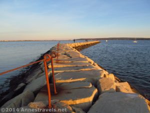 Just before sunset on the Plymouth Jetty, Plymouth, Massachusetts