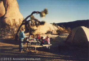 Enjoying breakfast in Joshua Tree National Park, California