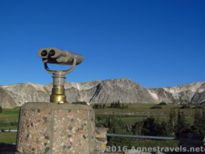 Binoculars and Snowy Range from the Libby Flats Observation Tower, Medicine Bow National Forest, Wyoming