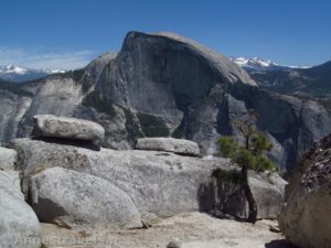 Views of Half Dome from North Dome in Yosemite National Park, California