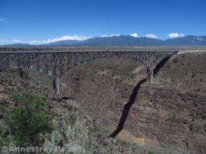 US-64 and the Rio Grande Gorge Bridge spans the gorge in Rio Grande del Norte National Monument, New Mexico