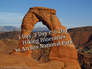 Hiking Itinerary, Delicate Arch, Arches National Park, Utah