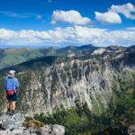 Atop Kessler Peak with views to mountains and cliffs, Big Cottonwood Canyon of the Uinta-Wasatch-Cache National Forest, Utah