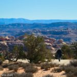 Hiking the western portion of the Fins Trail in the Maze District of Canyonlands National Park, Utah