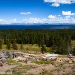 Views across Yellowstone Lake to the mountains beyond, Yellowstone Lake Overlook at West Thumb, Yellowstone National Park, Wyoming