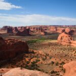 Looking down on Courthouse Wash from the southern end of the Great Wall, Arches National Park, Utah