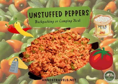 Unstuffed Peppers dehydrated backpacking or camping meal