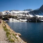 Hiking along Steelhead Lake on the 20 Lake Basin Loop, Inyo National Forest, California